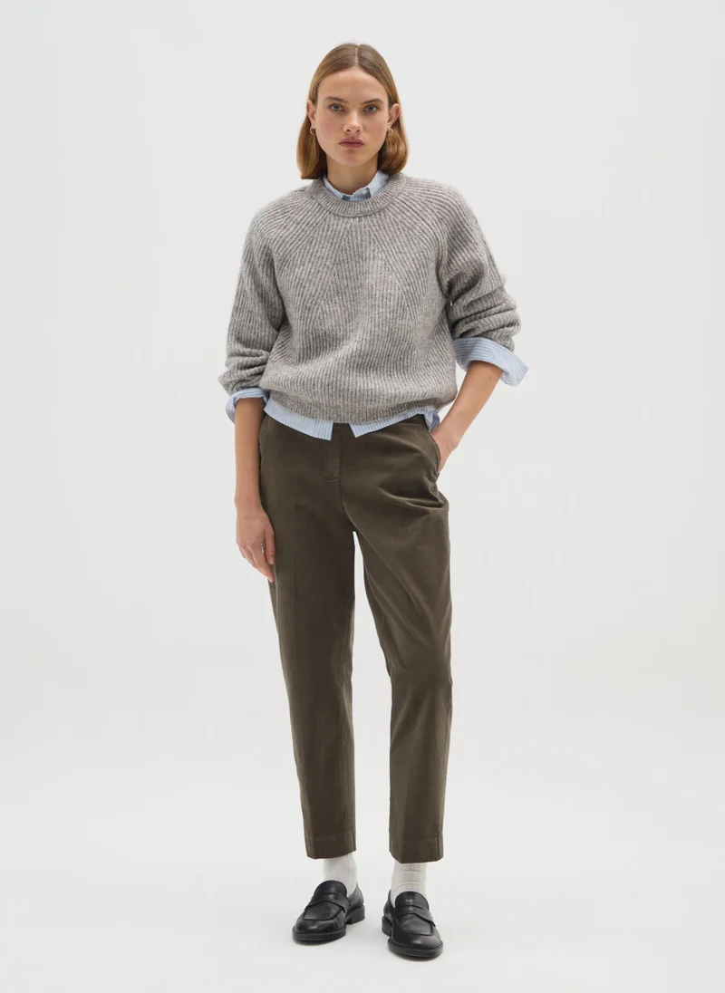 او في اس OVS Green Regular Fit Stretch Cotton Trousers